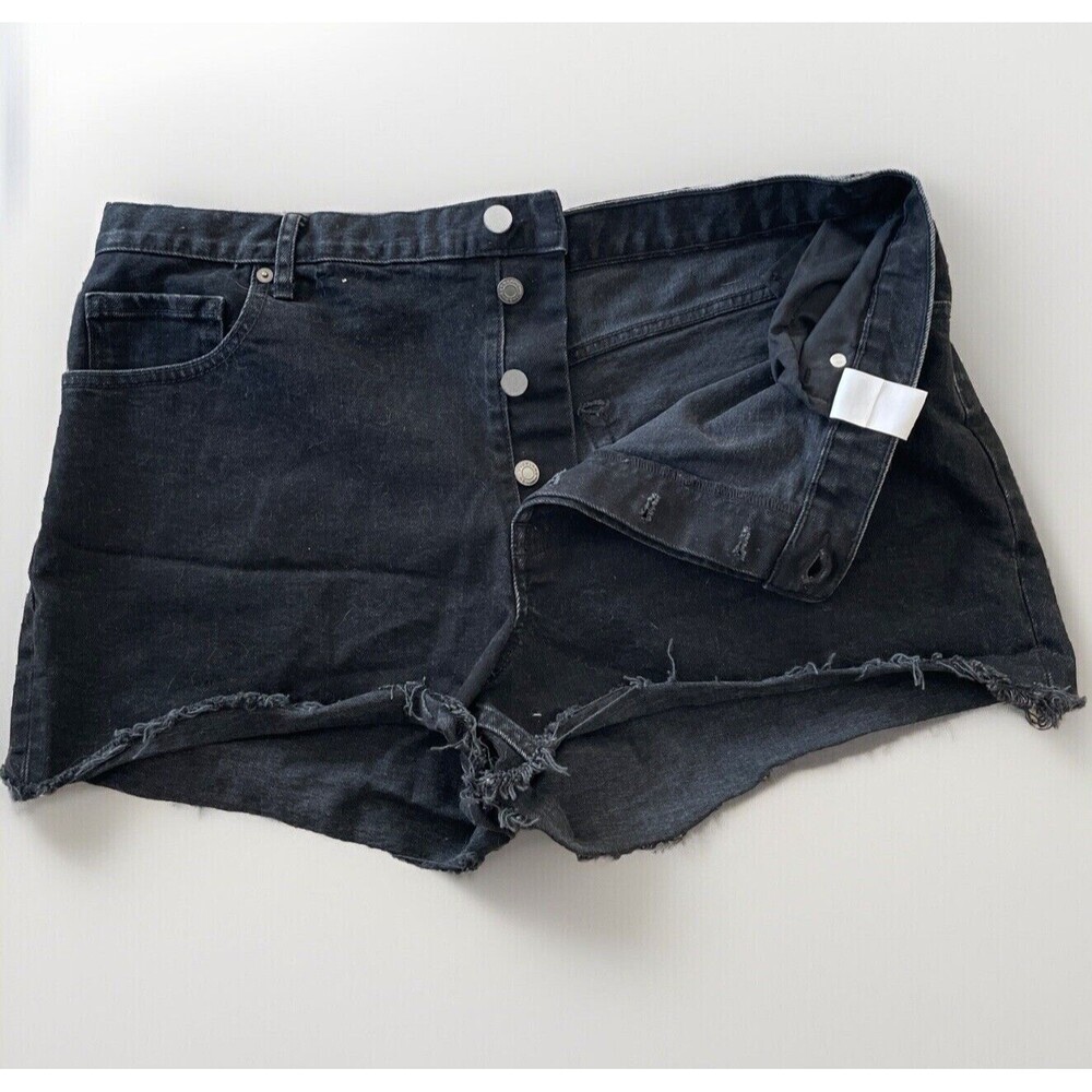 Everlane - The Cheeky Short black denim jean Factory‎ cut-offs Frayed hem shorts